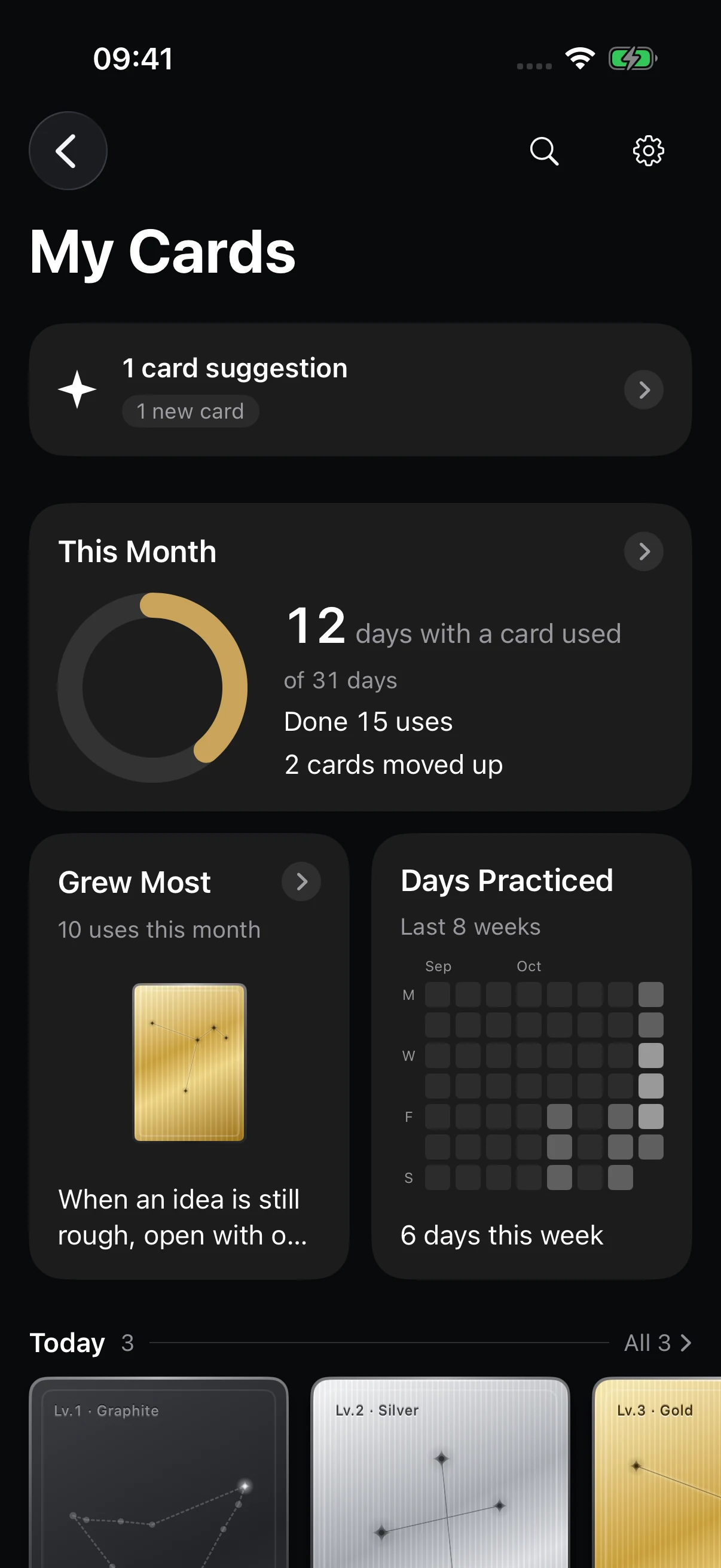 Your collection of skill cards